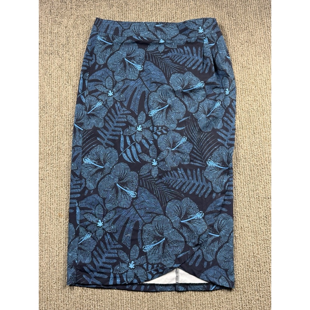 Rip Skirt Womens S Length 3 Wrap Maui Moonlight Hibiscus Blue Floral